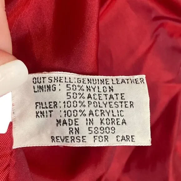 Vintage Red Leather Moto Jacket Size Medium - Picture 4 of 7